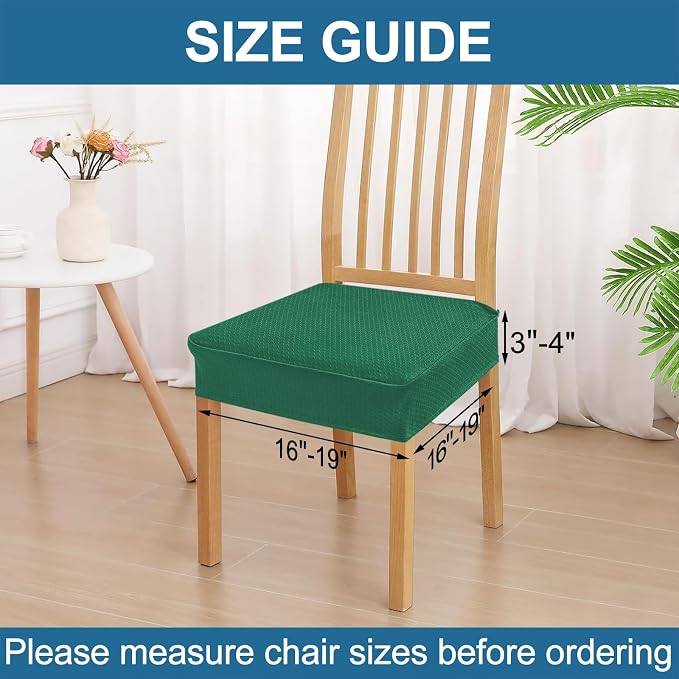 Smiry Waterproof Seat Covers for Dining Room Chairs, No Rear Covers | Stretch - Image 2