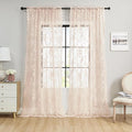 Sheer Lace Curtains 96 Inches Long 2 Panels Vintage Floral Curtains by SEEKRIGHTHomeDecor
