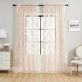 Blush Lace Curtains 90 Inches Long 2 Panels Vintage Floral Curtains by SEEKRIGHTHomeDecor