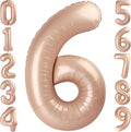 40 Inch Caramel Foil Number 6 Balloon by TNCDJKPA