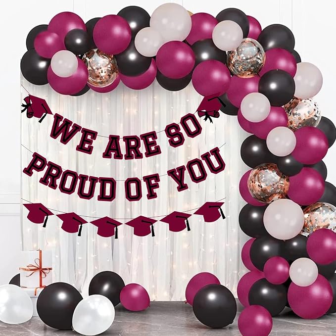 We Are So Proud Of You Banner Graduation Party Decorations Congrats Grad Cap - Image 3