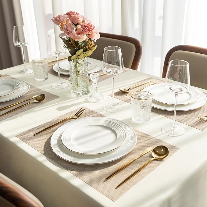 Placemats Set of 6 Vinyl/Plastic Woven Place Mats - Image 6