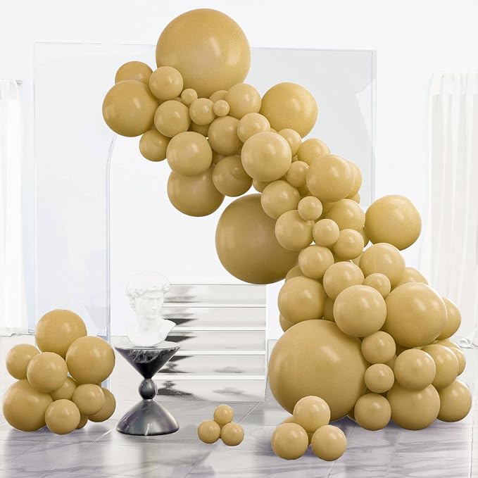 PartyWoo Light Brown Balloons 85pcs Neutral Boho Coffee Color | 18 12 10 5 Inch by PartyWoo