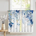 Blue Eucalyptus Leaves Kitchen Curtains Watercolor Plant Floral Curtains 39 by GOLDLAWN