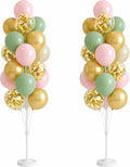 Hiins Sage Green Gold Balloon Stand Kit Set of 2, Base&Pole Decoration by HiinsPartyDecoration