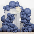 PartyWoo Dusty Blue Balloons 140pcs Navy Slate Blue Boho Neutral Color | by PartyWoo