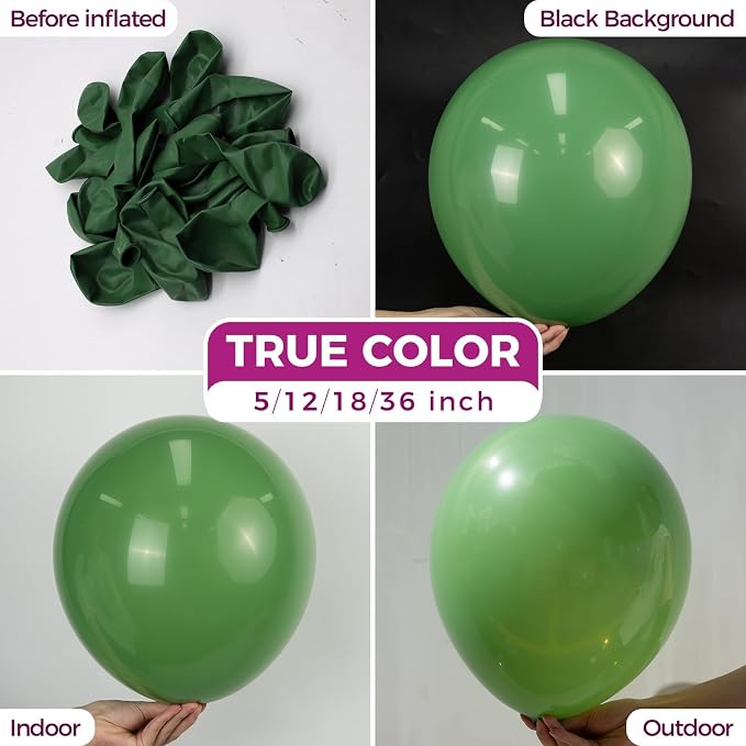 Bezente Sage Green Balloons 18 Inch 30 Pack Latex Large Thick | Olive Green - Image 2