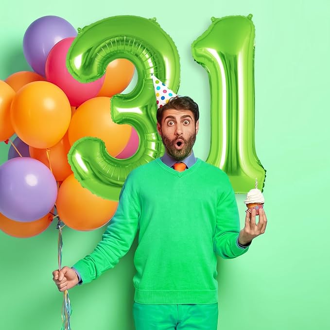 Green Number 1 Balloon 40 Inch, Big Large Foil Helium Number Balloons, Jumbo - Image 5