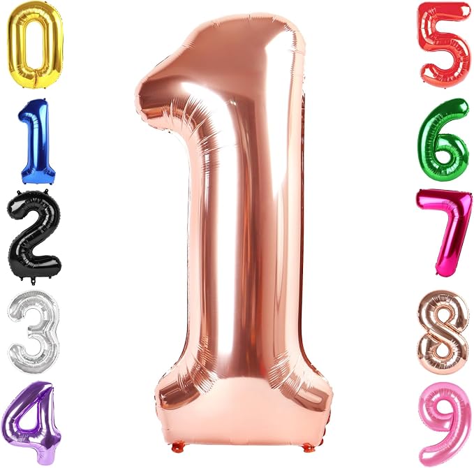 40 In Rose Gold Number 1 Balloon, 1st Birthday Party Decorations by Hadoife