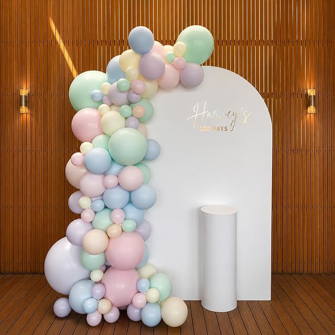 Pastel Balloons Macaron 12 Inch Pink Blue Green Purple Orange Yellow Latex - Image 5