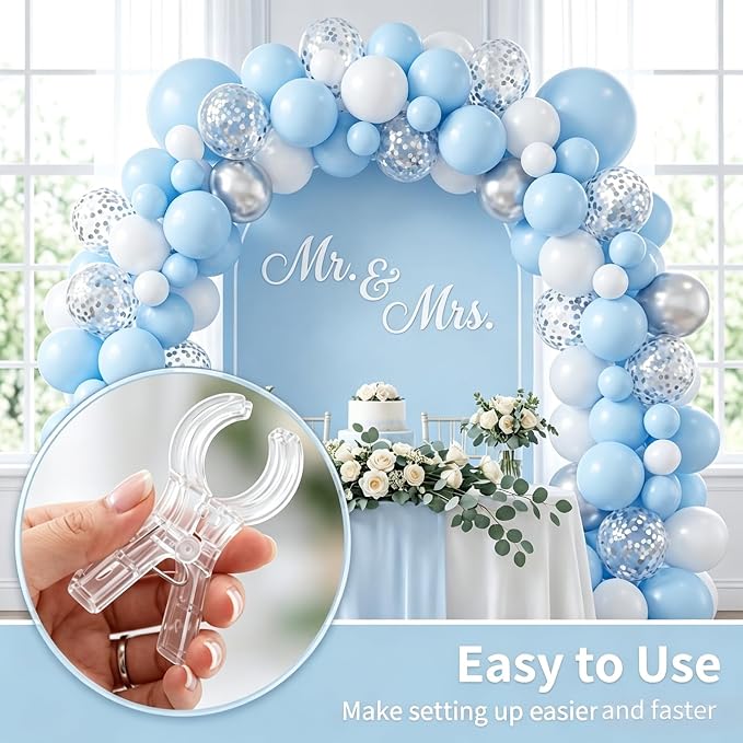15-Piece Balloon Arch Clips, 3.5" Heavy Duty Clear Spring Clamps | Suitable - Image 4