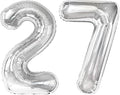 27 Balloon - Silver Birthday Number Balloons, 40 Inch Decorations Men Women | by ALPHADELTAPI