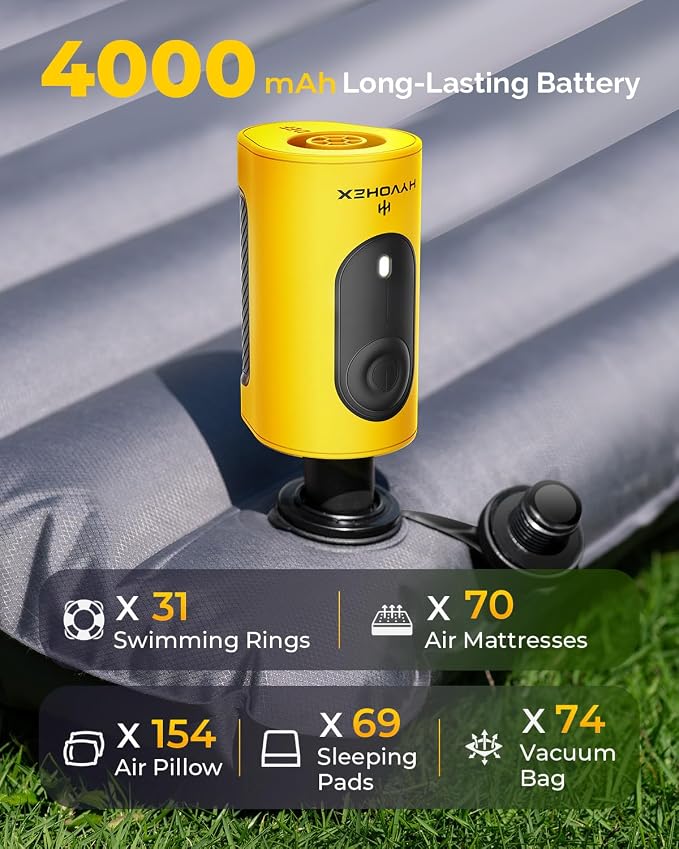 Portable Air Pump for Inflatables, 4000mAh Ultra Fast Air Mattress Pump - Image 4