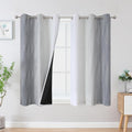 Grey and Greyish White Blackout Curtains 54 Inch Length, Light Blocking by ESTELARTEXTILER