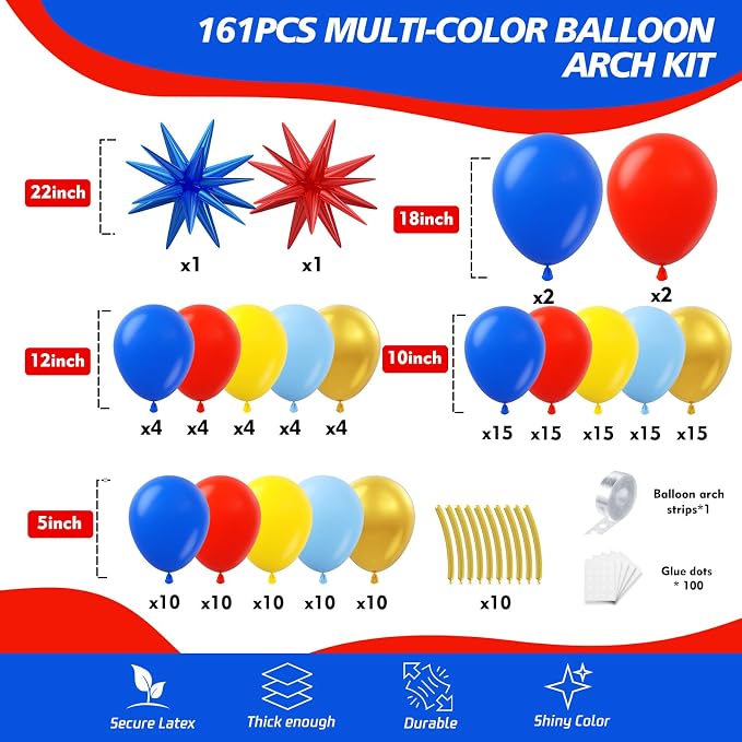 161Pcs Cartoon Balloon Garland Arch Kit - Image 2