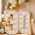 4FT Light Up Marquee Number 30 Warm White Light | Decorations by Letsmakeitimpressive