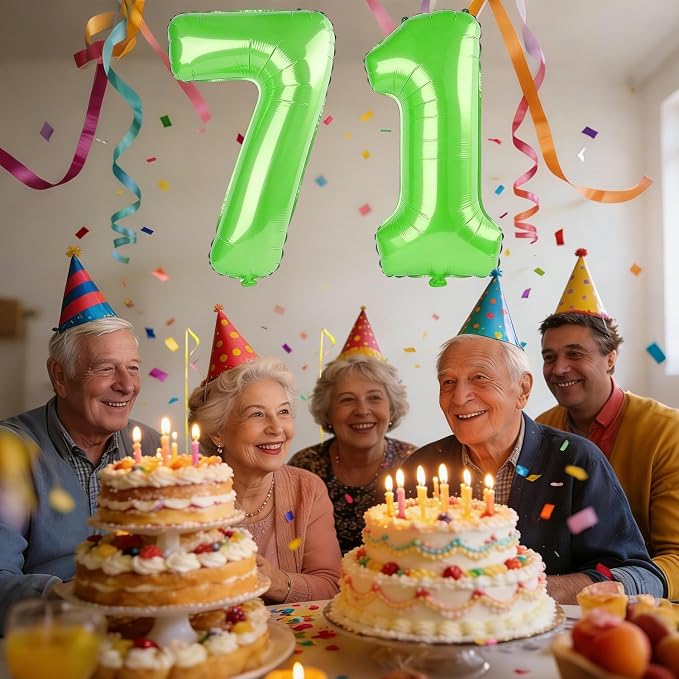 40 Inch Number 71 Balloons for 71st Birthday Party Decorations, 0-100 Fruit - Image 2