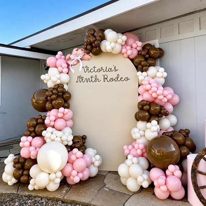 Pink Brown Balloons Heart Balloon Double Stuff Pearl Beige Dusty Blush Pink - Image 4