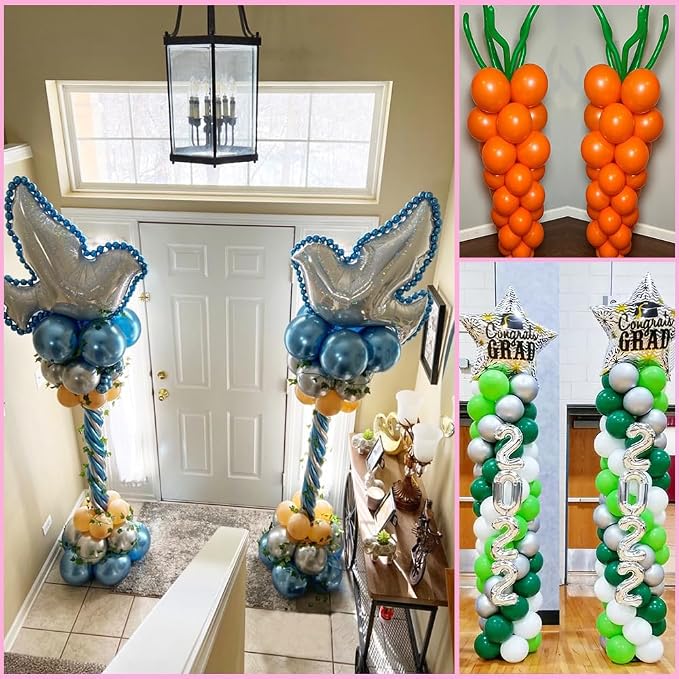 DECOJOY Balloon Column Stand Set of 2, Adjustable 7 Feet Ballon Arch Stands - Image 7