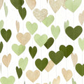 Sage Green Champagne Gold Heart Party Decorations Glitter Champagne Gold Paper by pinkblume