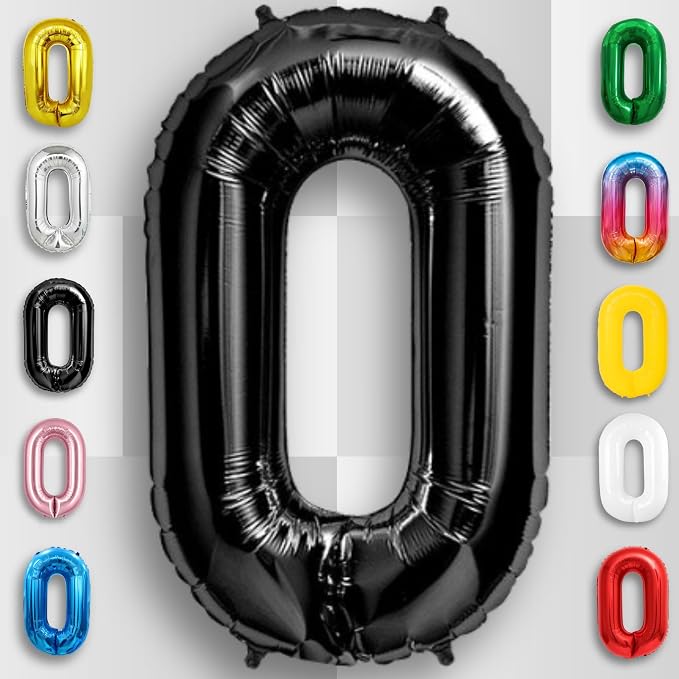 Black Number Balloon 0 Mylar Foil Balloons 40 inch - Image 3