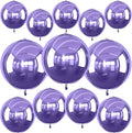 12Pcs Light Purple Round Foil Balloons, Metallic Purple Foil Balloon by vibzox