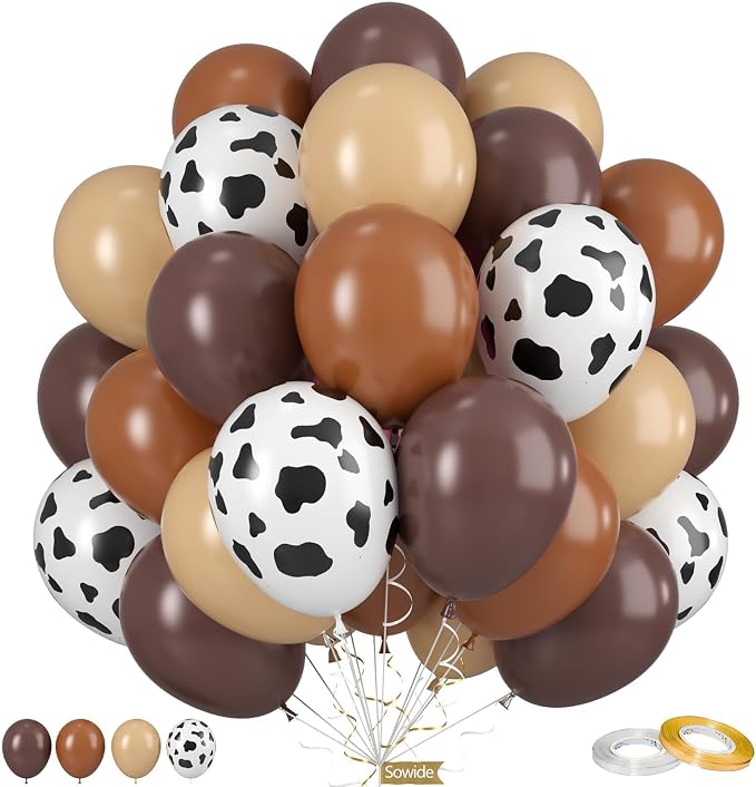 Brown Cow Print Balloons by Sowide