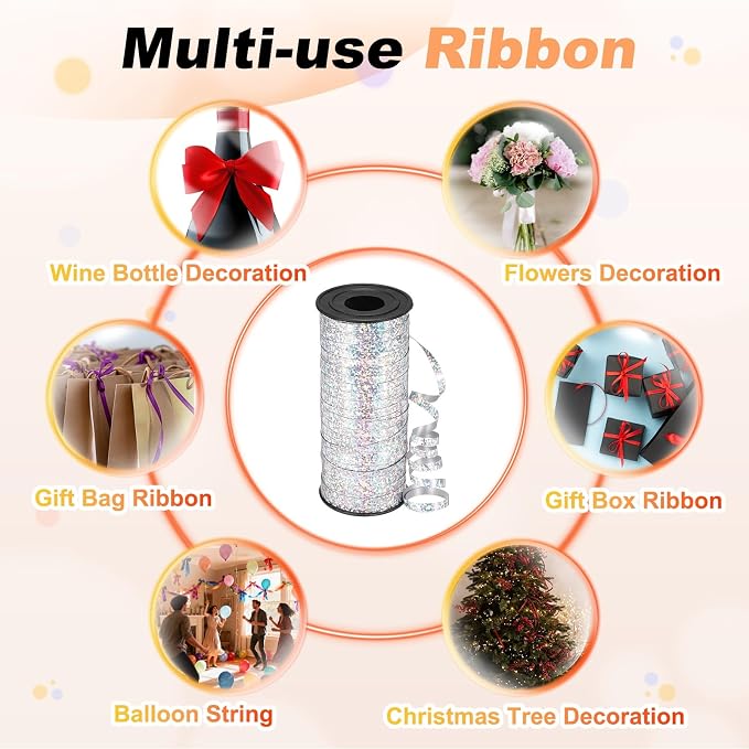 PATIKIL Glitter Curling Ribbon 100yds x 1/5" Plastic Balloon String Ribbon | - Image 6