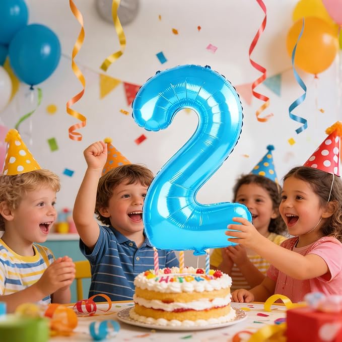 40 Inch Number 2 Balloons for 2nd Birthday Party Decorations, 0-100 Jewelry - Image 2