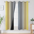 Ombre Grey and Yellow Blackout Curtains 72 Inch Length 2 Panels, Full Light by ESTELARTEXTILER