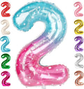 2 Balloon Numbers Birthday Decorations, 40In Pink Purple Blue Balloons | by Mluchee