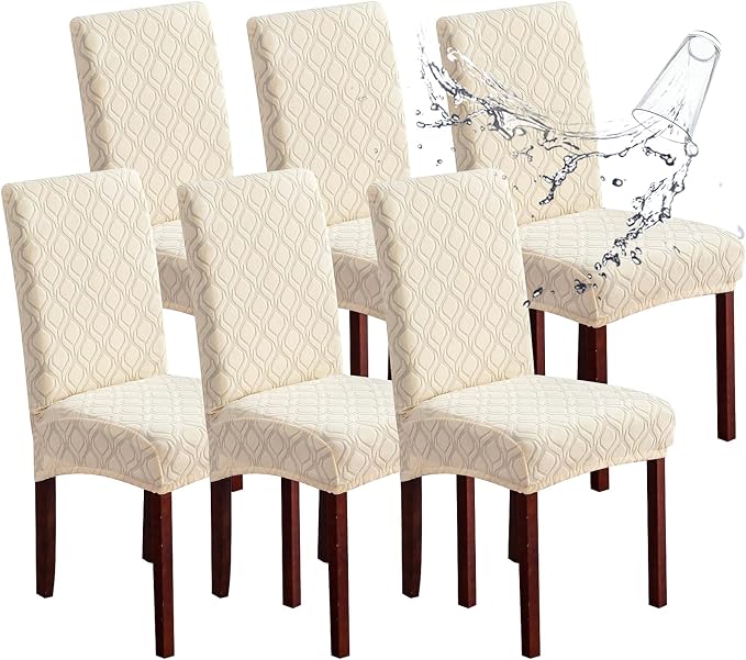 Waterproof Dining Room Chair Covers Set of 6 Slipcovers by Genina