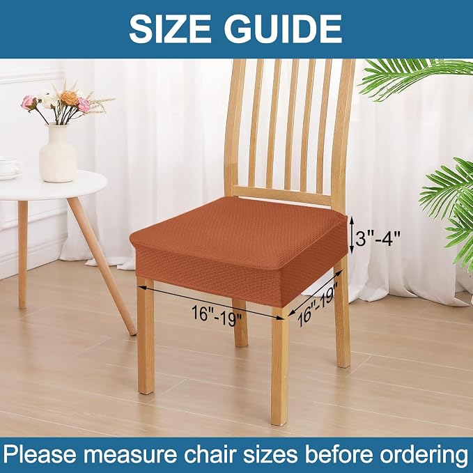 Smiry Waterproof Seat Covers for Dining Room Chairs, No Rear Covers | Stretch - Image 2