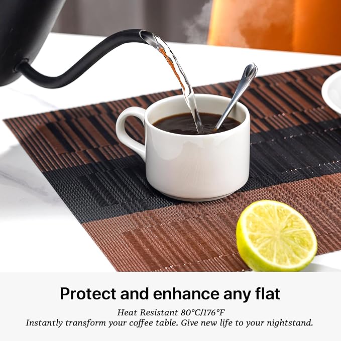 LEXMORE Placemats Set of 4 Vinyl/Plastic Woven Place Mats - Image 5