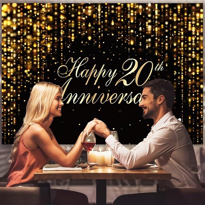 Happy 20th Anniversary Backdrop - Image 3