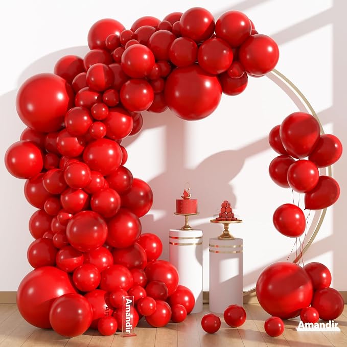 Amandir 153pcs Red Balloons Arch Garland Kit Different Sizes | 18 12 10 5 Inch - Image 2