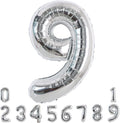 TONIFUL 40 Inch Silver Number 9 Balloon Large Foil 9th Birthday Decorations | by TONIFUL