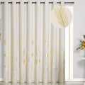Cream Beige Curtain for Sliding Door 100W x 108L Inch Long Unique Gold Tree by ESTELARTEXTILER