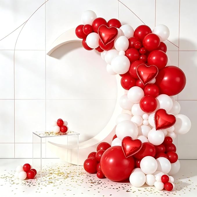 Red White Balloon Garland Arch Kit - Image 4