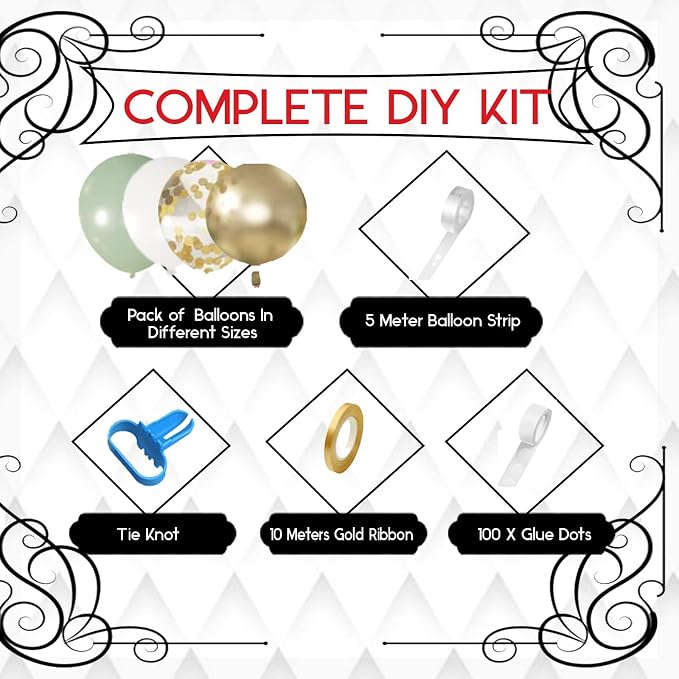 Archloon Sage Green Balloon Arch Kit - Image 4
