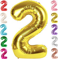 2 Balloon Numbers Birthday Decorations, 40In Gold Balloons by Mluchee