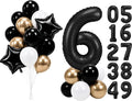 PartyWoo Number Balloons 40 Inch Black Number 6 Kit 25pcs by PartyWoo