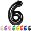 6 Balloon Numbers Party Decorations, 40In Black Balloons by Mluchee