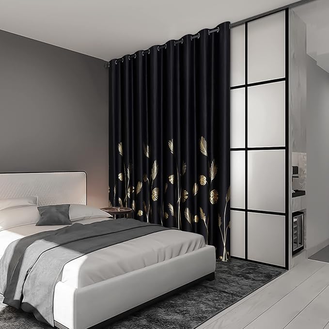 Extra Wide Black Blackout Curtain - Image 2