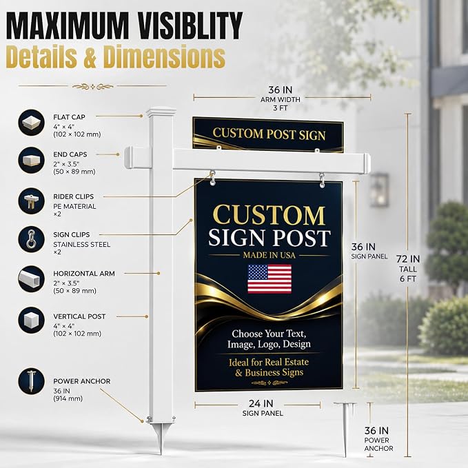Custom Real Estate Sign Post By BCB Print – Yard Sign Holder - Image 3