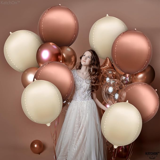 KatchOn Brown and Cream Balloons Set 22 Inch - Image 3