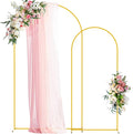 Wedding Arch Backdrop Stand 7.2FT, 6FT Gold Metal Arch Stand Set | Metal Arch by Wokceer