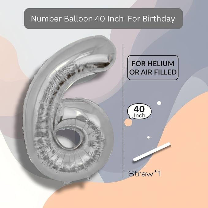 Gold Number Balloon 6 Mylar Foil Balloons 40 inch - Image 8