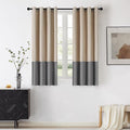 BULBUL Luxury Color Block Velvet Curtains 63 inch- Champagne Gray | Modern | by ModernShinyVelvetCurtains