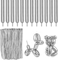 RUBFAC 100pcs Metallic Silver 260 Balloons, by RUBFAC